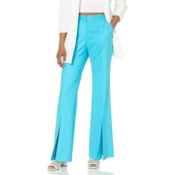 Trina Turk Pants - Trina Turk sz 8 Womens 32W Slit Front Flare Pants Turquoise Tencel Blend